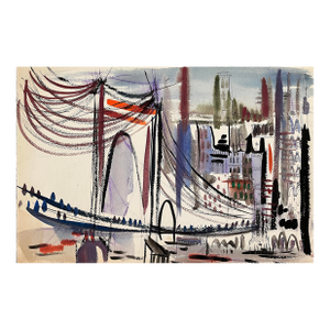 1950s Robert Colborne New York City Watercolor