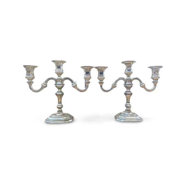 Vintage German Silver-Plated Metal Candleholders, 1960, Set of 2 For Sale - Image 17 of 17