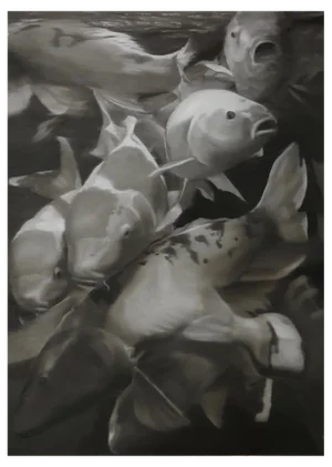 Wang Dianyu, Fishes in Tank, 2021, Oil on Canvas