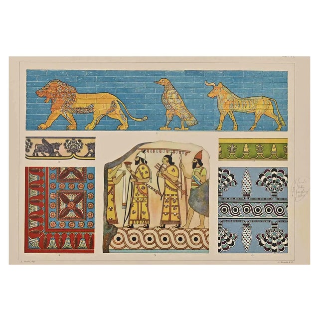 A. Alessio, Decorative Motifs: Assyrian, Chromolithograph For Sale