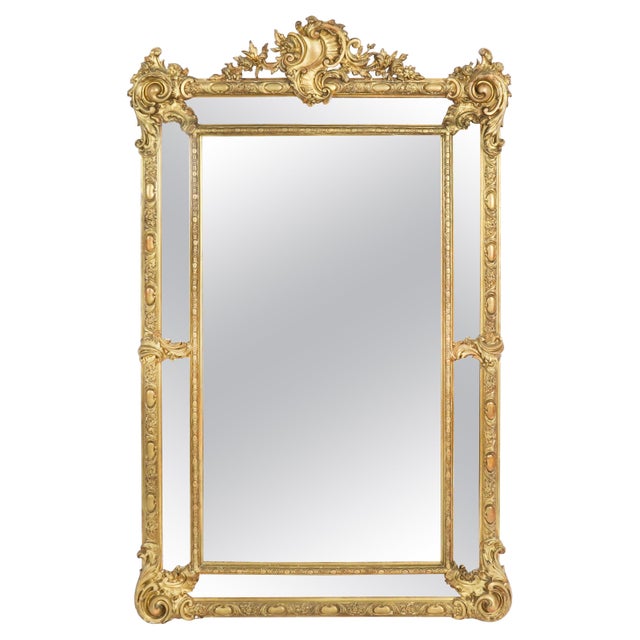 Antique Louis Revival Giltwood Overmantel Cushion Mirror, 1860 For Sale - Image 10 of 10