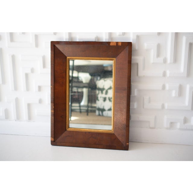 Wood 1960s Mid-Century Vintage Rectangular Wood Wall Mirror For Sale - Image 7 of 7