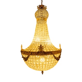 Crystal Hot Air Balloon Chandelier, 1890s For Sale