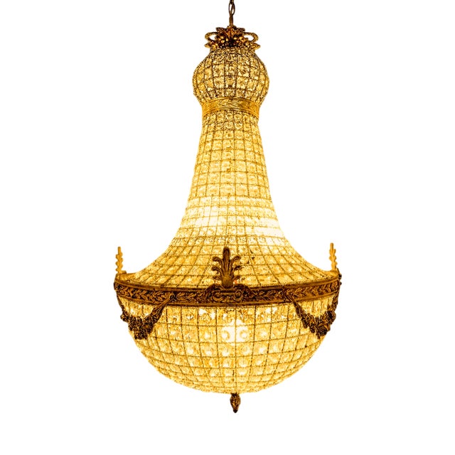 Crystal Hot Air Balloon Chandelier, 1890s For Sale