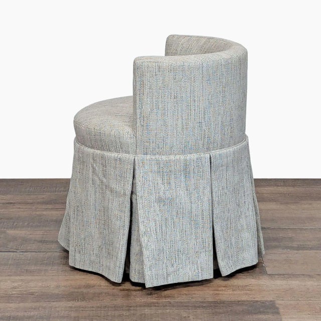 Modern Custom Rolling Barrel Back Vanity Chair For Sale - Image 3 of 9