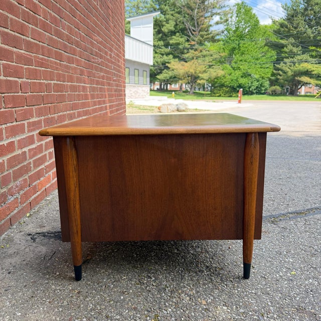 Mid Century Modern Inlaid “Bow-Tie” Attributed Lane Acclaim End Table With Double Doors by Andre Bus, 1960s For Sale - Image 10 of 12