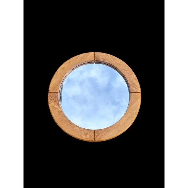 Brutalist Elm Mirror from Glasmaster, 1970s For Sale - Image 8 of 8