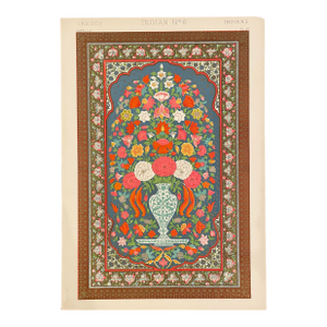 Indian Floral Chromolithograph From Grammar of Ornament by Owen Jones