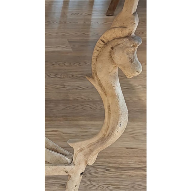 French Maison Jansen Style Granite Dining Table With Cast Iron Seahorse Base For Sale - Image 3 of 10