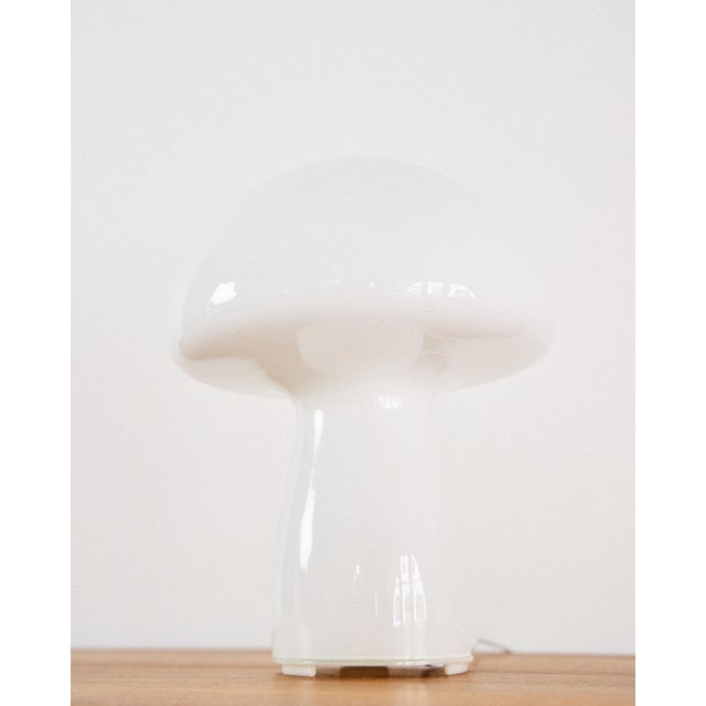 Mid-Century Modern Space Age Mushroom Milkglass Table Lamp, 1970s For Sale - Image 3 of 4