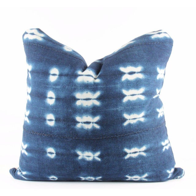 Stamps Indigo African Mudcloth Pillow Chairish