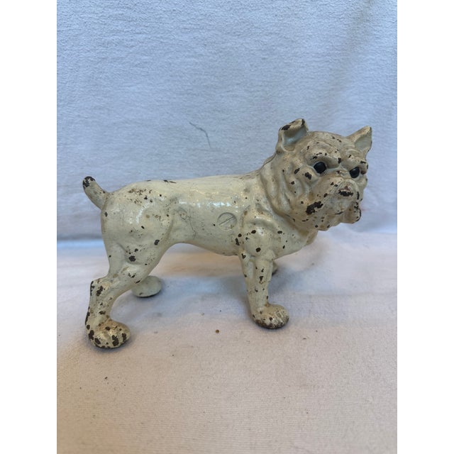 White 1940s Cast Iron White Bulldog For Sale - Image 8 of 9