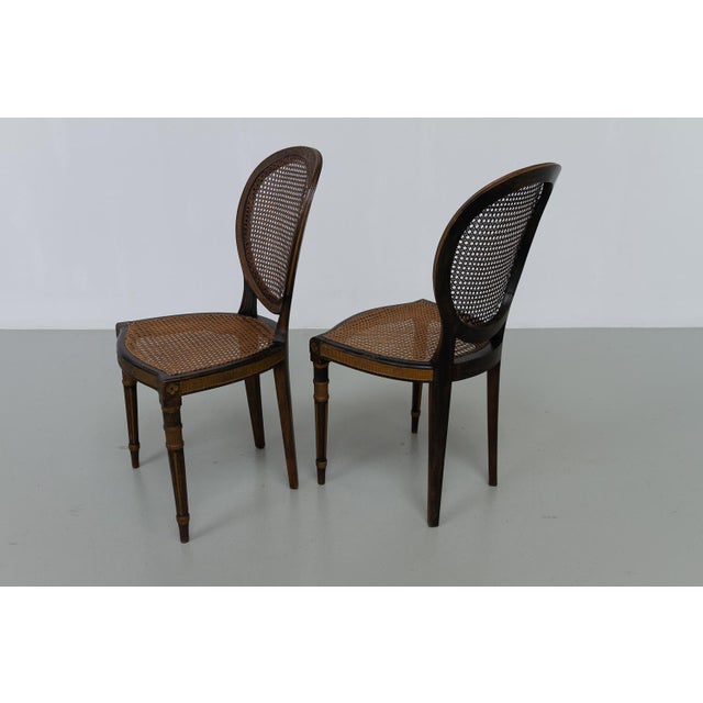 Set of French Louis XVI Style Cane Side Chairs, 1880s For Sale - Image 6 of 18