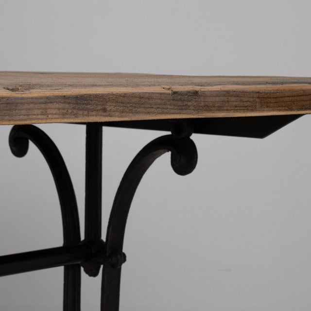 French 19th Century France Black Iron Console Table For Sale - Image 3 of 11