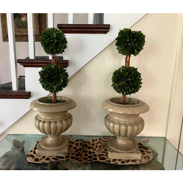 Ceramic Vintage Glazed Finished Terracotta Planters, a Pair For Sale - Image 7 of 9