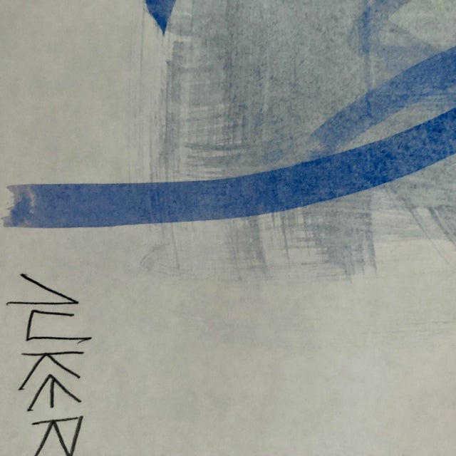 Contemporary Contemporary Original Drawing by Auker, Blue Evening Gown For Sale - Image 3 of 3