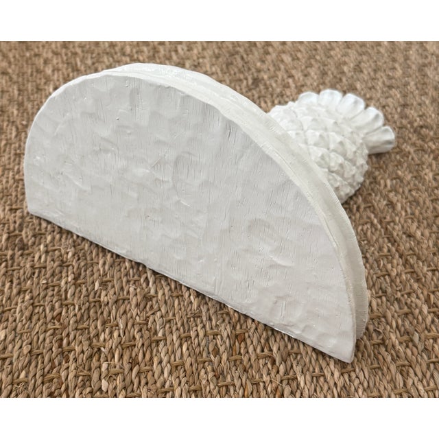 White Carved Pineapple Laquered Wall Bracket For Sale - Image 8 of 10