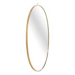 Mid-Century Modern Italian Mirror in Brass Frame by Gio Ponti, 1950s For Sale