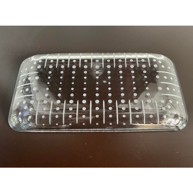 Glass Late 20th Century Glass Dot Serving Tray For Sale - Image 7 of 8