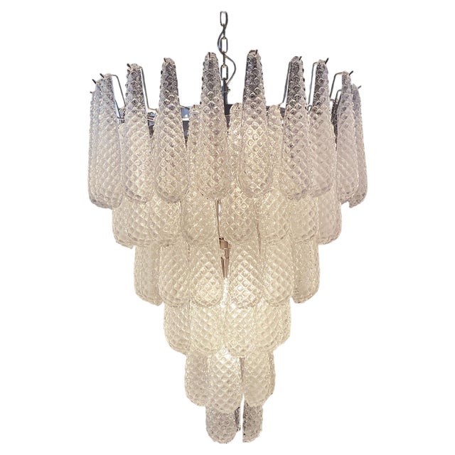 Italian Murano Glass Petals Chandelier, 1970s For Sale
