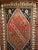 Vintage Qashqai Tribal Area Rug, Hand-Knotted Wool, Geometric Pattern, 5x7, Rust & Navy For Sale - Image 9 of 16