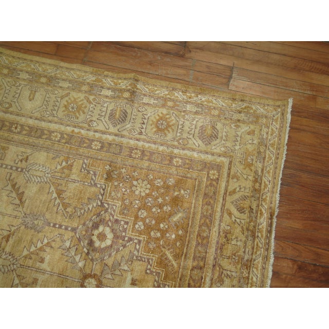 Textile Antique Zabihi Collection Straw Color Khotan Rug For Sale - Image 7 of 10