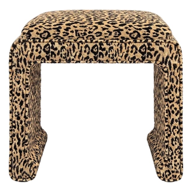 Matthew Izzo Home Edith Ming Style Sarasota Leopard Stool For Sale