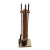 Vintage French Country Set of Three Fireplace Tools W Wood Stand For Sale