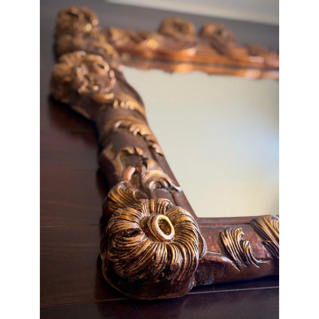 French Provincial Spectacular One of a Kind Sculptural Oversized Architectural Carved Wall Mirror in the Style of John-Richard & Maitland-Smith For Sale - Image 3 of 11