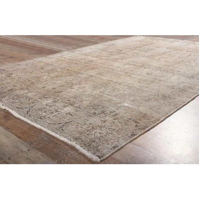 Textile Mid 20th Century Distressed Faded Vintage Persian Rug, 04'10 X 07'09 For Sale - Image 7 of 10