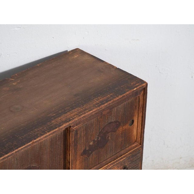 Antique chest of drawers with sliding door – Taishō / Showa Period (c.1920-1945) Dimensions: Length: 60 cm Depth: 30 cm...