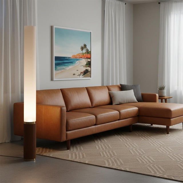 Sleek, sculptural, and steeped in history, the Tambo Cylindro 60"" Accent Floor Lamp from NOVA of California reimagines a...