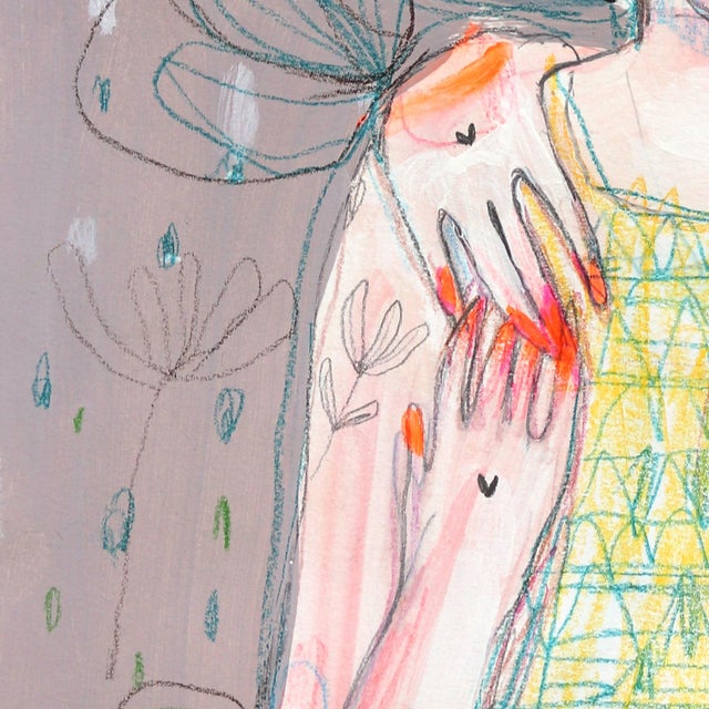 Kindred Souls - Whimsical Fantasy Feminine Figurative Art on Paper Original Artwork by Silvia Pavarini For Sale - Image 4 of 7