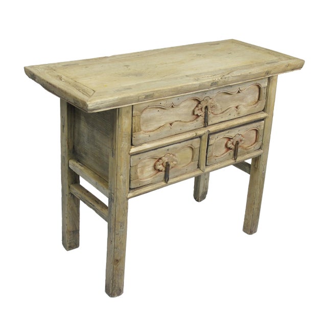 Rustic Asian Dresser With Decorative Carved Drawer For Sale - Image 9 of 13