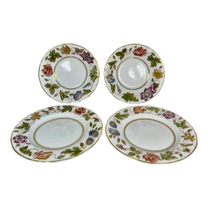 Mid 20th Century Royal Worcester Virginia Dessert (Sauce) Bowls & Under Plates- Set of 4