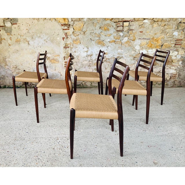 First Edition Rosewood Model 78 Dining Chairs by Niels Møller, 1962-1970, Set of 6 For Sale - Image 15 of 18