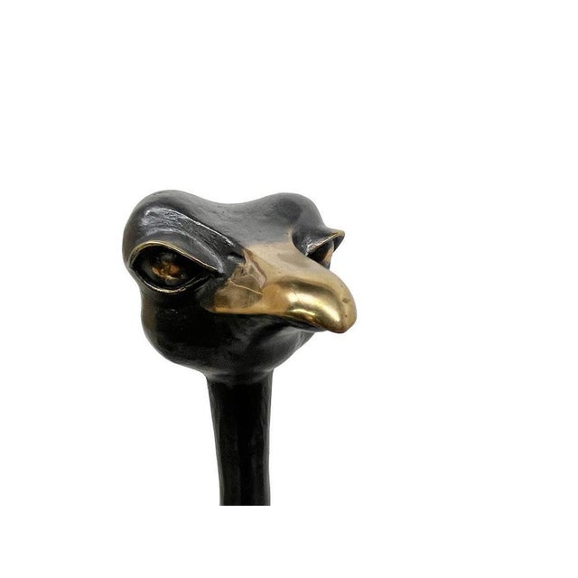 Bronze Ostrich Sculptures by Stransky, Set of 2 For Sale - Image 3 of 16