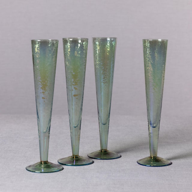 Aperitivo Slim Champagne Flute, Luster Blue