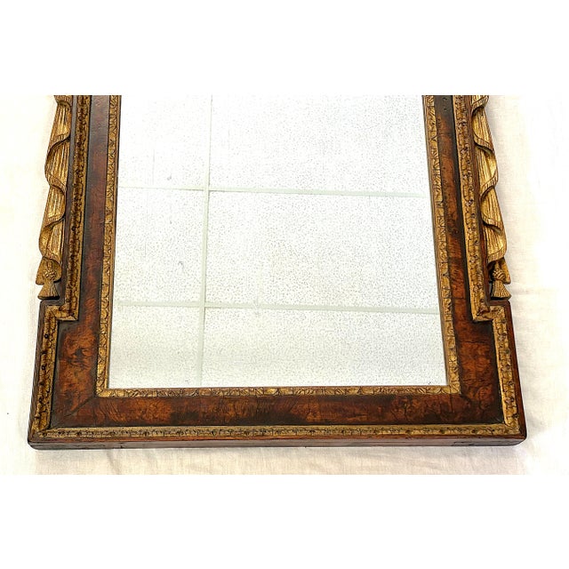 Antique English George II Solid Mahogany Mirror With Swan Neck Pediment and Shell Cartouche For Sale - Image 10 of 18