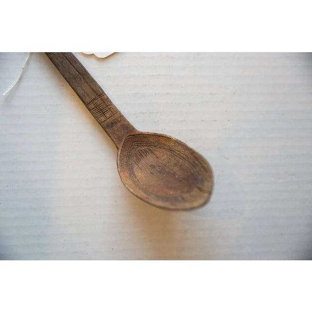 :: Vintage handmade African wooden spoon with tons of character and charm. Circa 1930s, believed to be from the Tuareg...