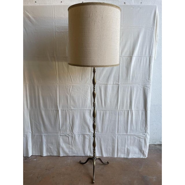 Vintage Maison Jansen Style Floor Lamp in Wrought Brass, 1930s For Sale - Image 12 of 12