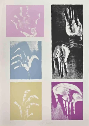 Mino Trafeli, Hands, Lithograph, 1980s