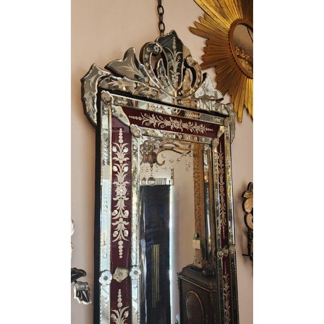 Early 20th Century Venetian Red Border Mirror For Sale - Image 10 of 10