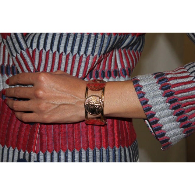 Rose Genuine Vintage American Usa Dollar Coin Rose Gold Vermeil Sterling Silver Wide For Sale - Image 8 of 10