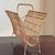 1950s Bamboo & Rattan Openweave Magazine Rack W/ Iron Base For Sale - Image 4 of 18
