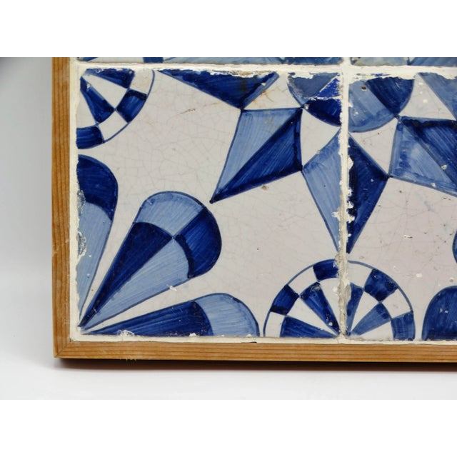18th-Century Hanging Framed Delft Star Tile Plaque For Sale - Image 4 of 9