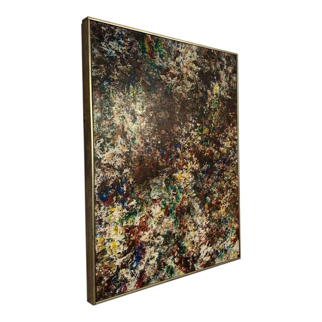 Signed Original Vintage Mid Century Abstract Oil Painting by Milt Surrey For Sale