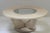 Glass Round Travertine and Glass Coffee Table For Sale - Image 7 of 7