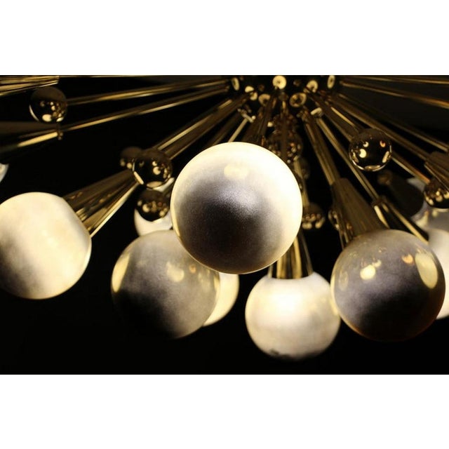 Gold Color Mercury Chandelier with Globes of Murano Glass in the Form of Half Sputnik, 1980s For Sale - Image 15 of 16