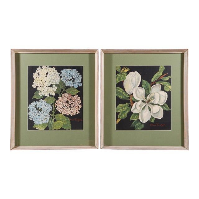 Signed Botanical Lithographs, a Pair For Sale